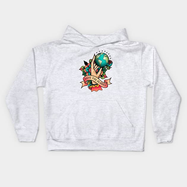 Save the Planet Kids Hoodie by PalmGallery